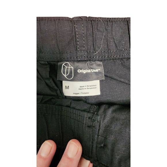 Original Use Mens Black Cargo Jogger Pants Drawstring Waist Size M - Picture 4 of 5